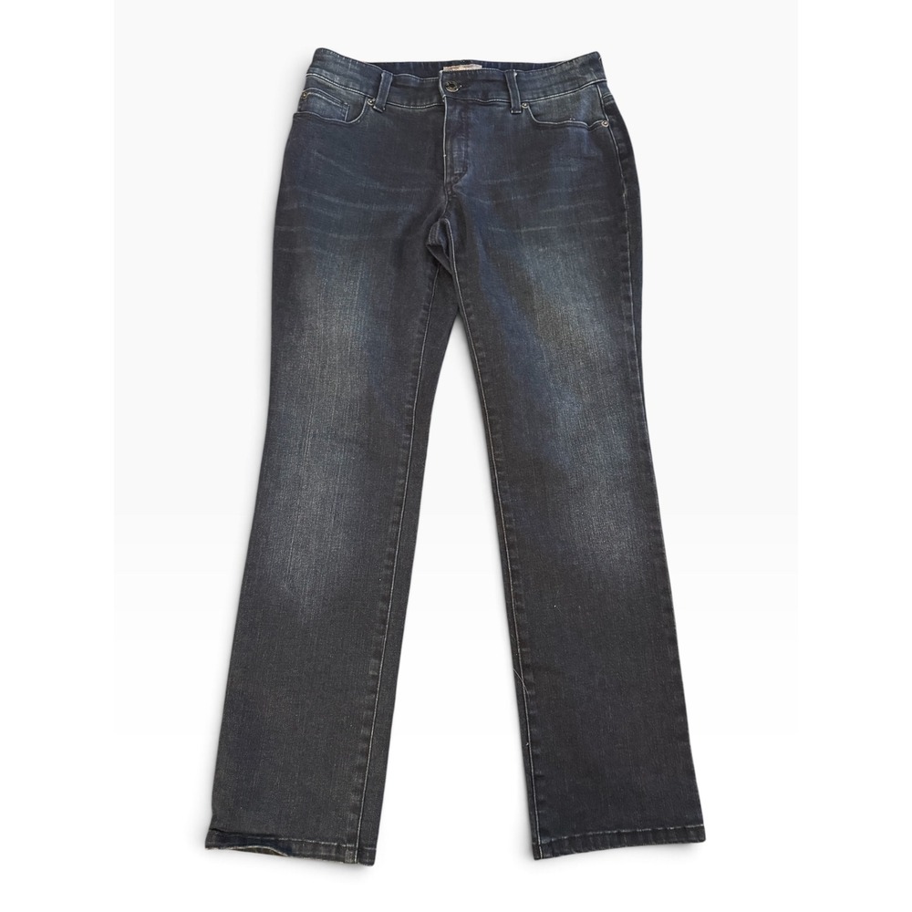 Chicos So Slimming Straight Leg Jeans Dark Wash Size 0.5 Short Indigo Denim